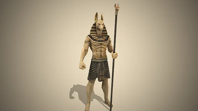 一个古埃及神话中的死神阿努比斯的3D模型