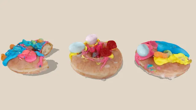 脆皮奶油甜甜圈甜点食物