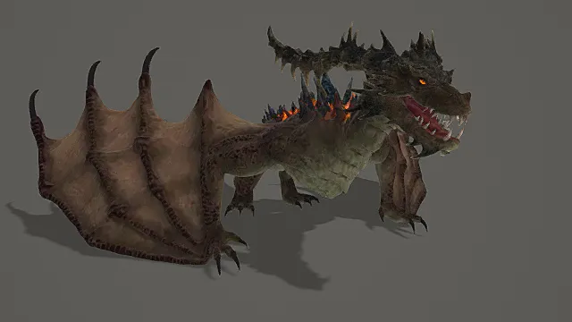 烬焰幼龙风格小型魔龙模型