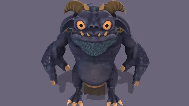 幻想风格化巨魔游戏角色牛怪物