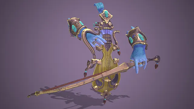 弦音琵琶  鎏金复古法器  幽魂灵手  弦乐魔法武器