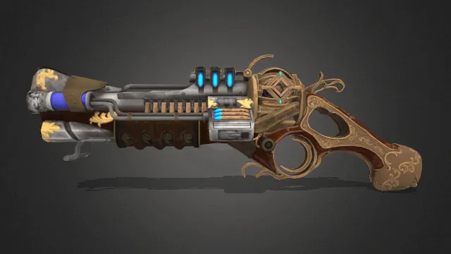 自由六代科技蒸汽朋克手枪武器游戏道具
