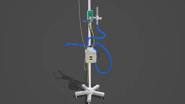 3D写实风格医疗支架设备模型，创意设计（3D设备、写实风格、专业医疗风，医疗设备主题）