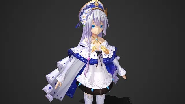 二次元  少女  银发  洛丽塔服饰  星芒图案  宝石项链  萌系