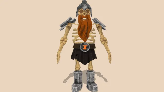 风格化死去的矮人尸体骷髅骨架