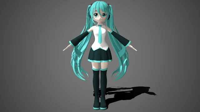 虚拟歌手  初音未来  Q 版 3D 模型  双马尾  二次元  偶像