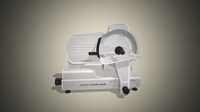 一台白色的台式电动切片机