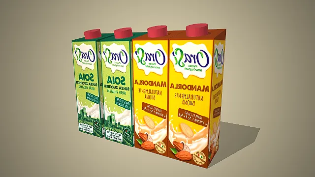 Orsi 品牌豆奶与杏仁奶利乐包装 3D 模型