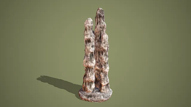 高低错落石笋石柱组合地下溶洞场景装饰模型