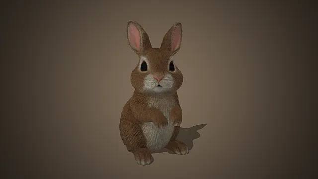 萌系写实棕兔角色模型
