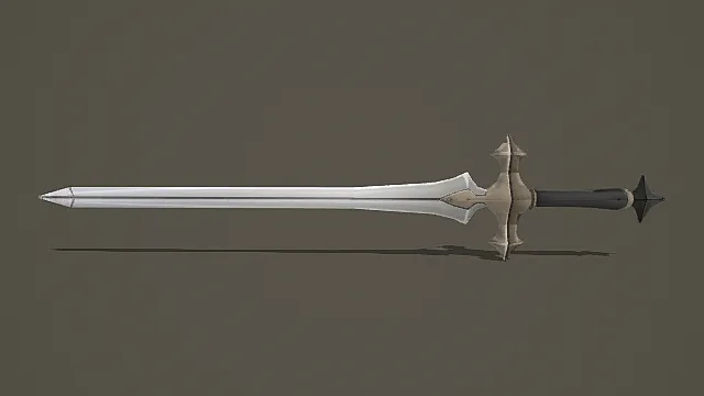 复古风格骑士长剑3D模型