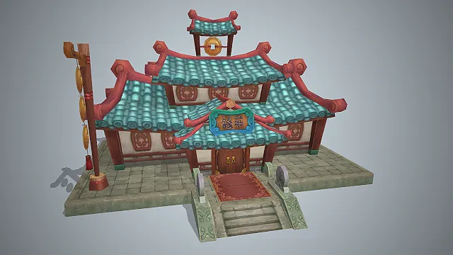 古风钱庄  市井商铺  实木结构  商业街建筑