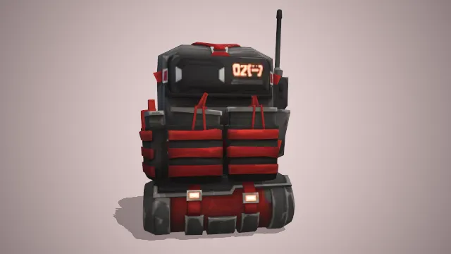 黑红色设备背包有显示屏通讯器