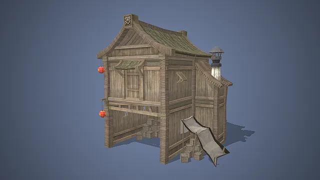 古风风格  木质民居  农耕村落  国风场景组件