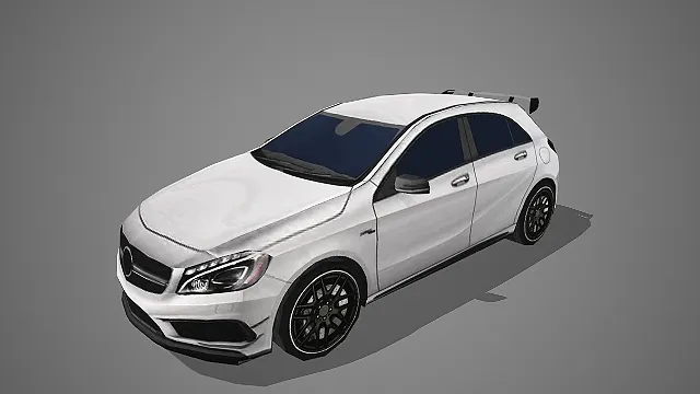 银白运动款五门掀背车 3D 模型