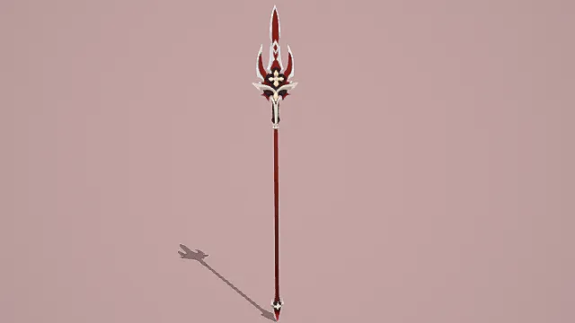 奇幻风格血纹长枪3D模型