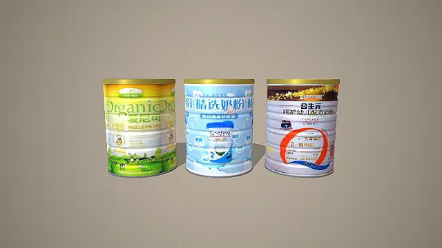 爱尼可与合生元婴幼儿配方奶粉罐装 3D 模型