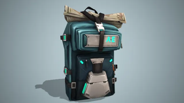 背包  登山包  地图  赛博朋克  卡通