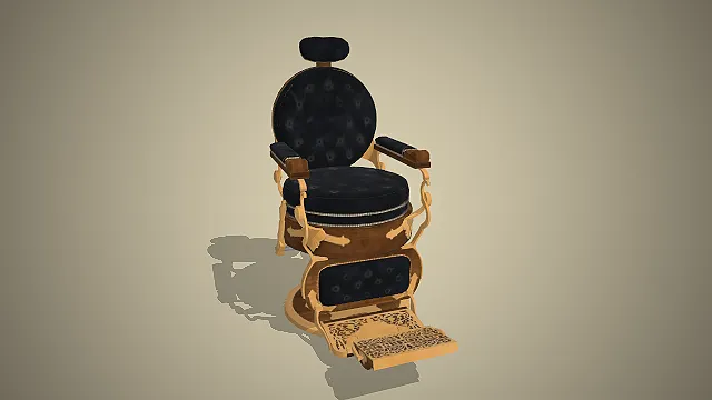 一款复古的经典沙龙理发椅的3D模型