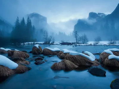 雪境溪谷场景贴图