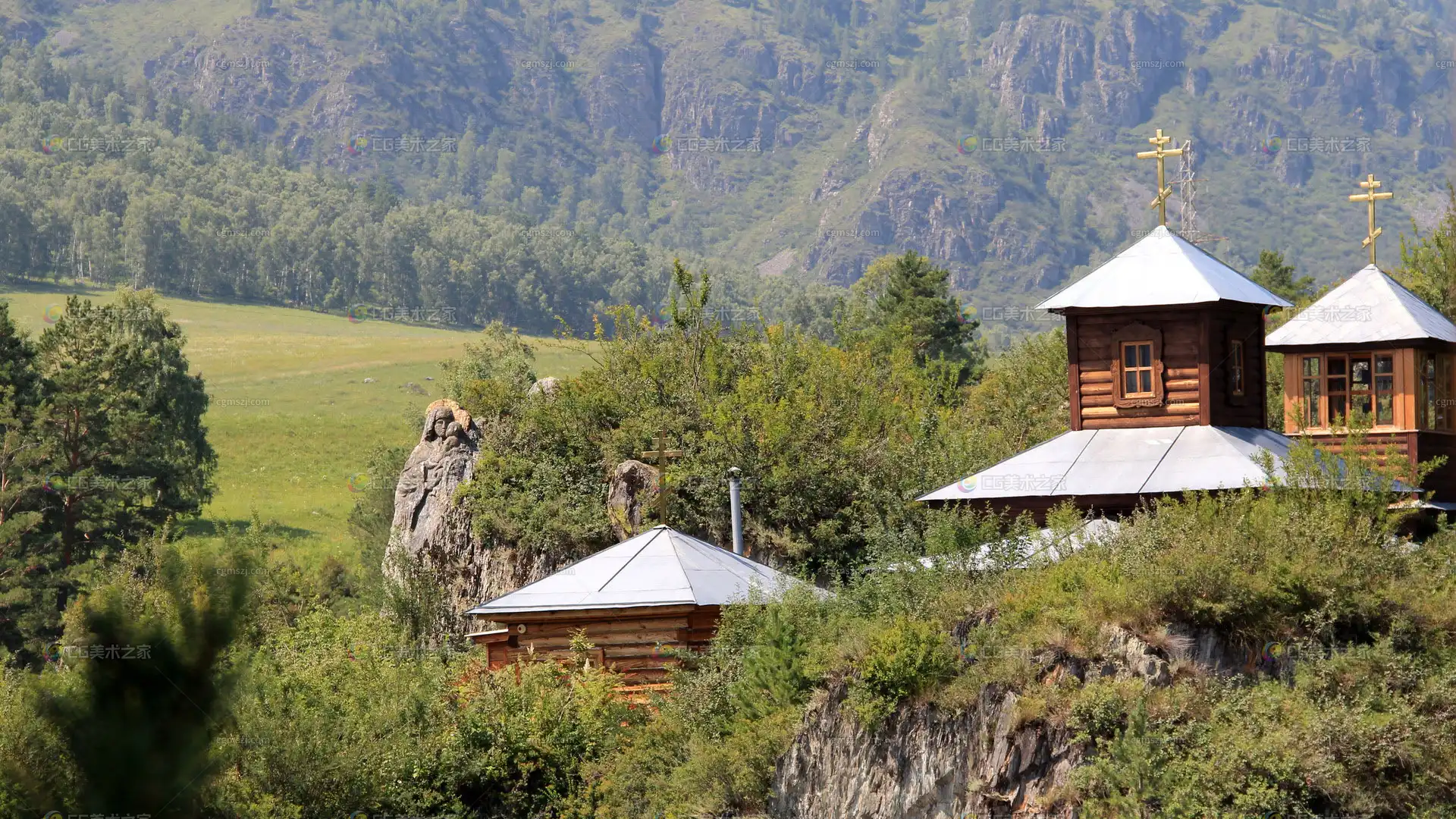 绿谷木屋景观贴图