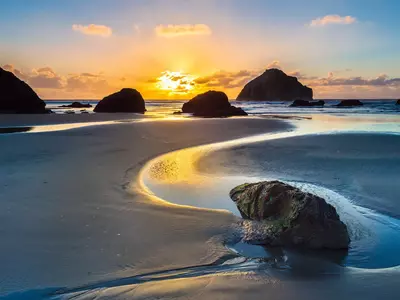 海岸日落景观贴图