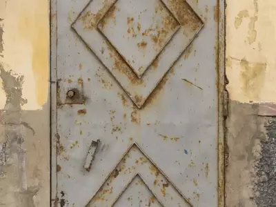 绣迹菱形铁门贴图