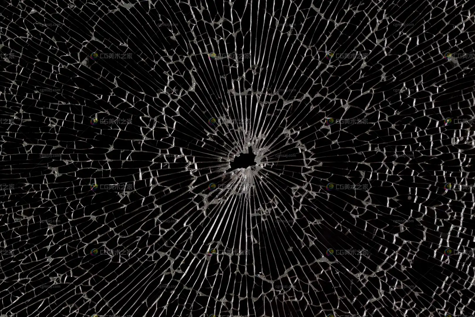 辐射状破碎玻璃