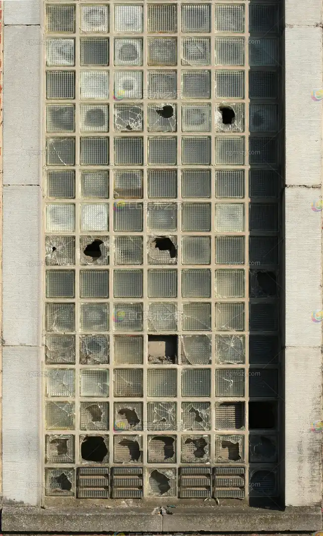 破损玻璃砖墙面