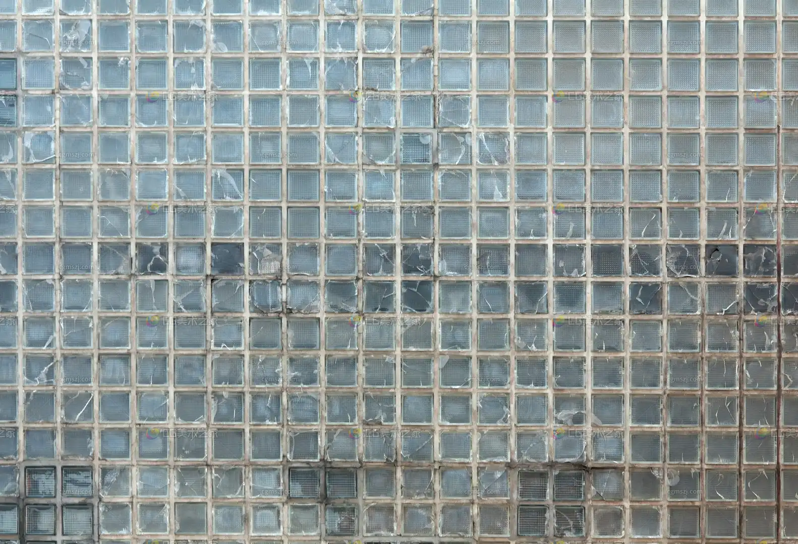 破裂玻璃砖墙面