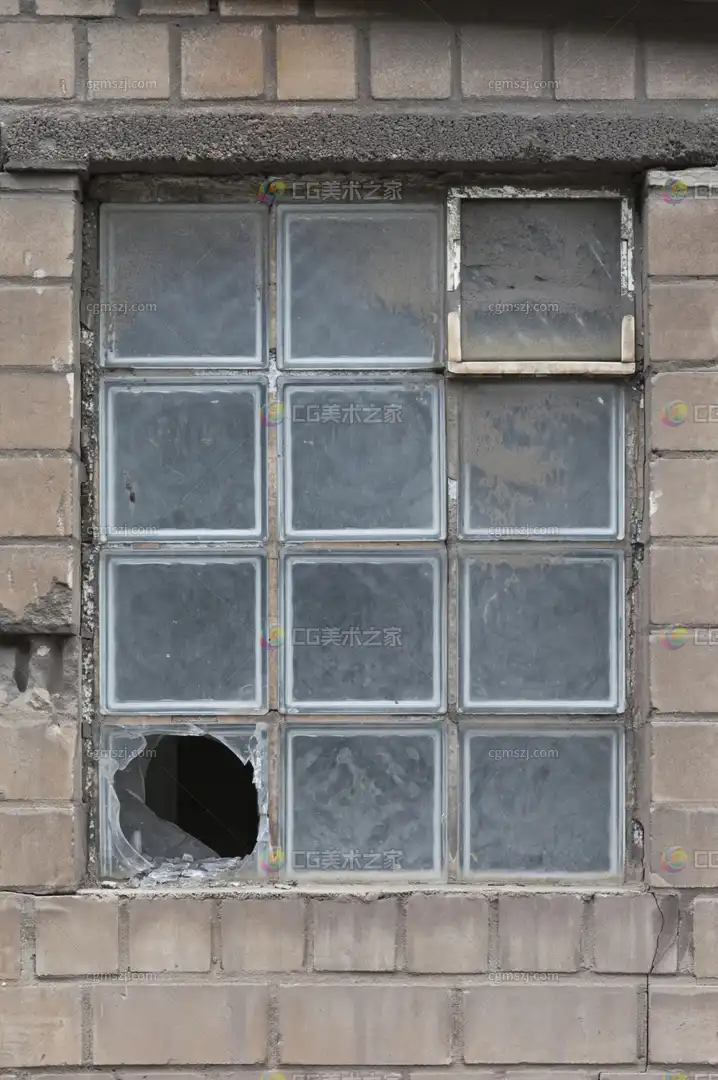 破损玻璃砖墙面贴图