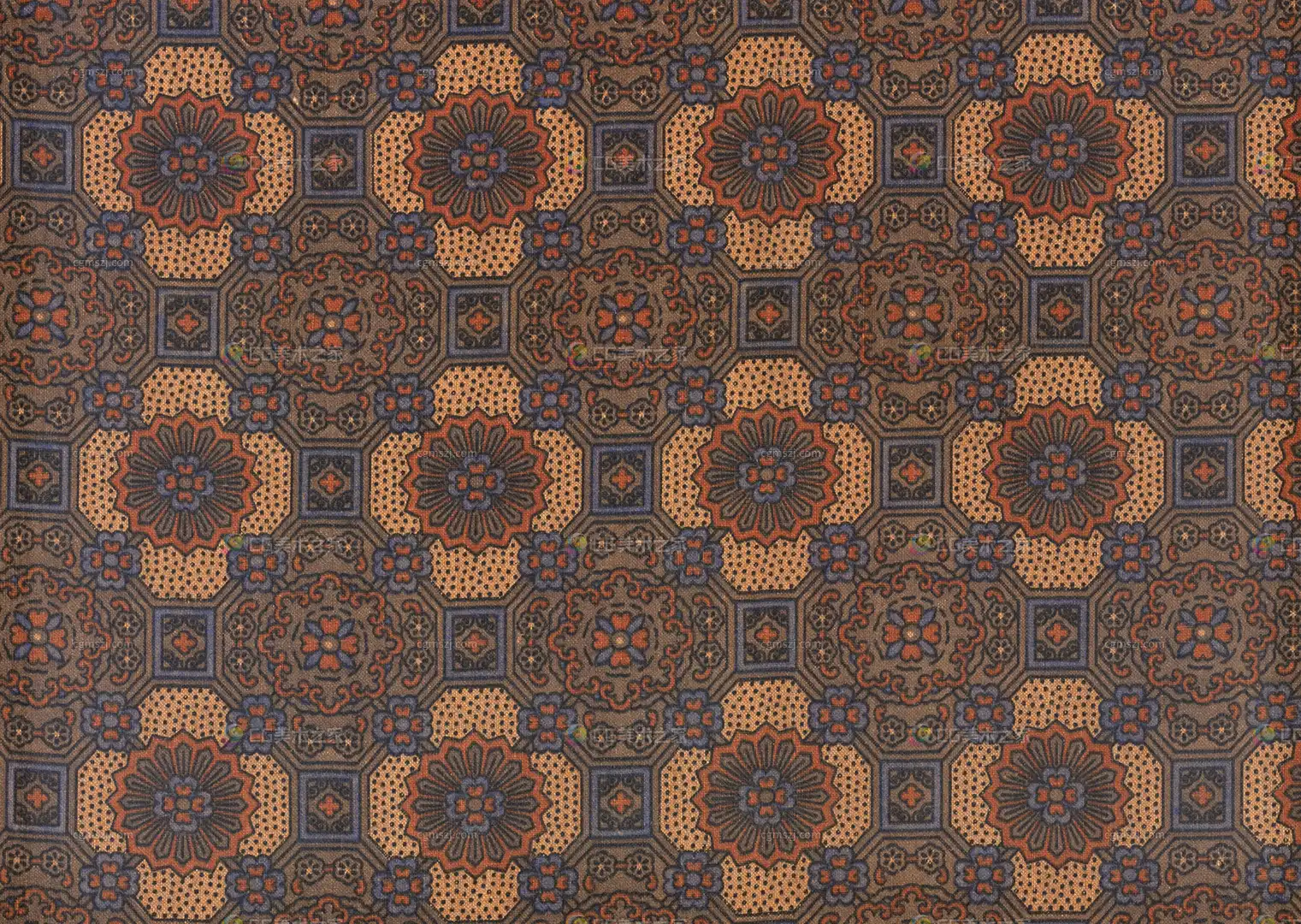 几何花卉印花布料贴图