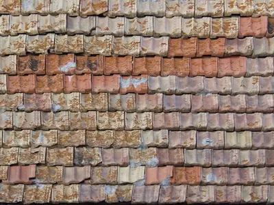 杂色老旧斑驳瓦片屋顶贴图