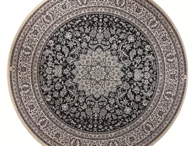 圆形黑白花纹地毯贴图