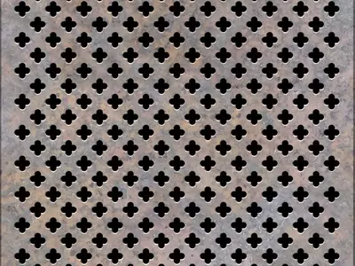 生锈的花孔金属板   穿孔板