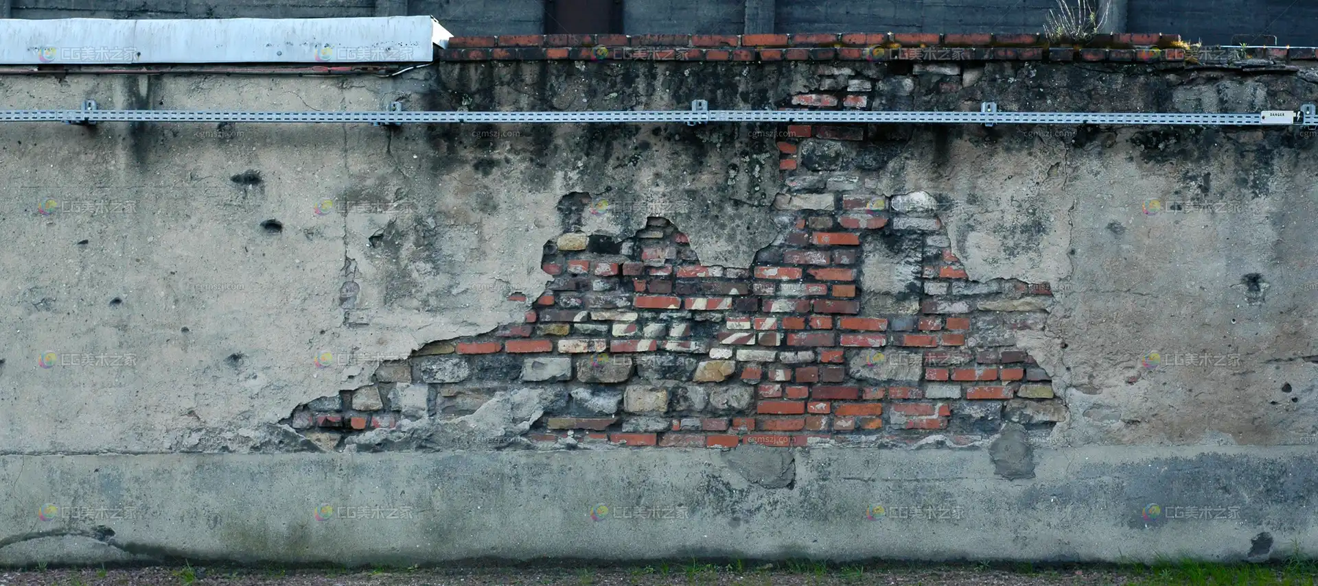 破损红砖墙贴图