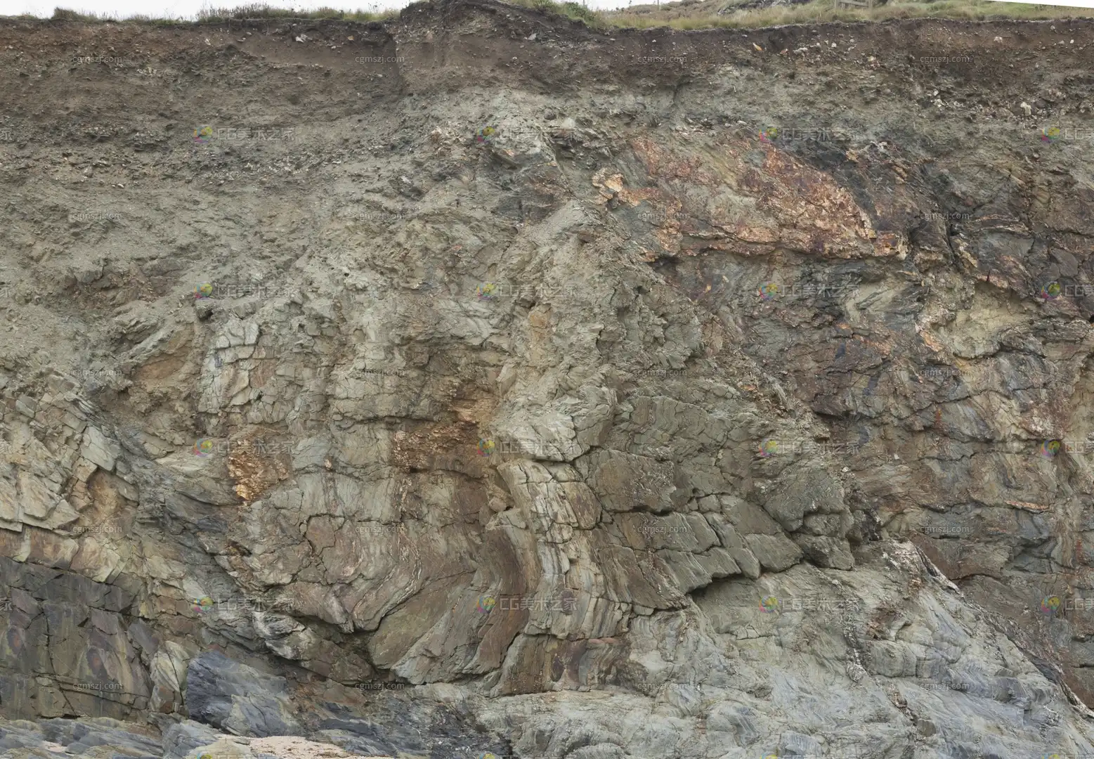 裂纹岩石崖壁贴图