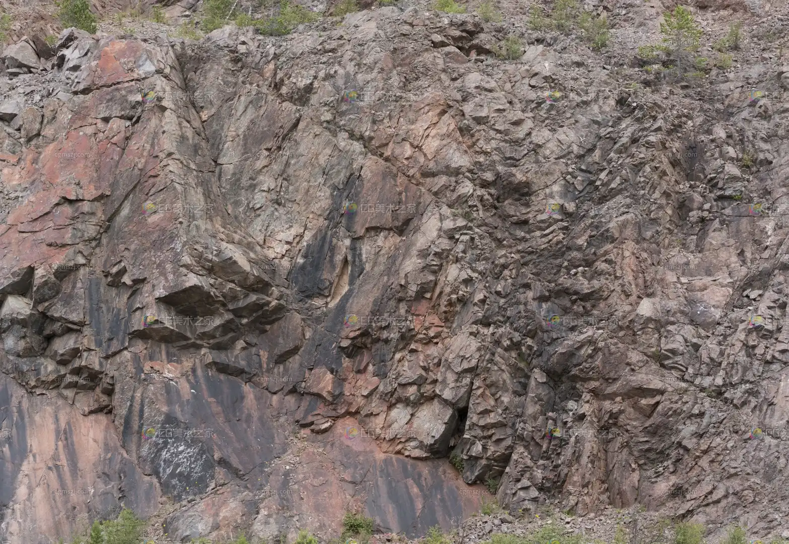 杂色多裂纹粗糙岩石贴图