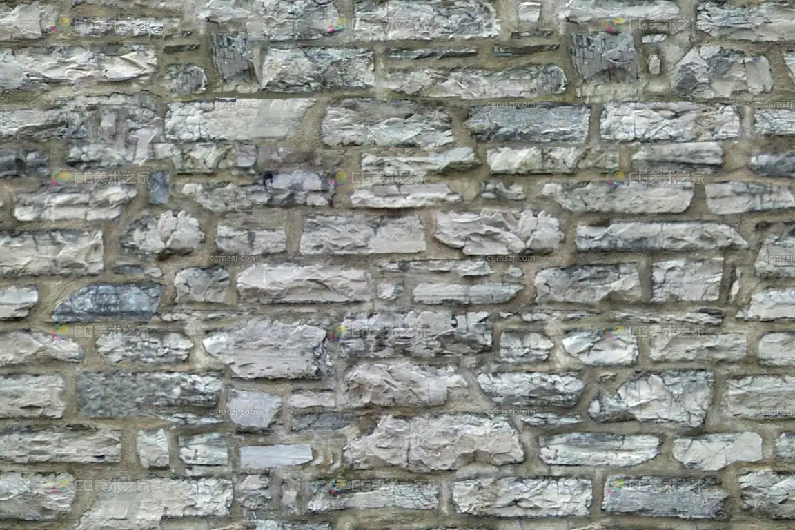 灰白杂色石墙贴图