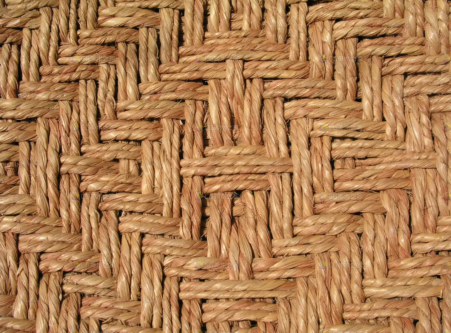 棕黄色编织草绳材质贴图