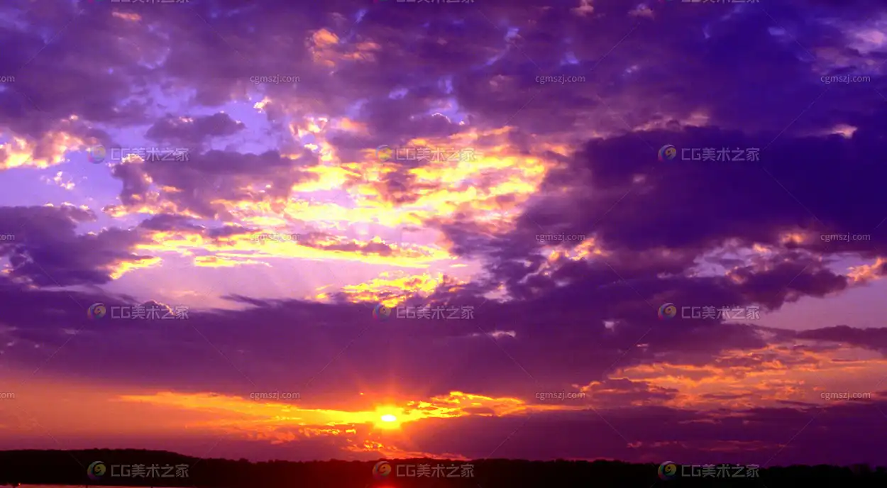 紫橙晚霞日落贴图