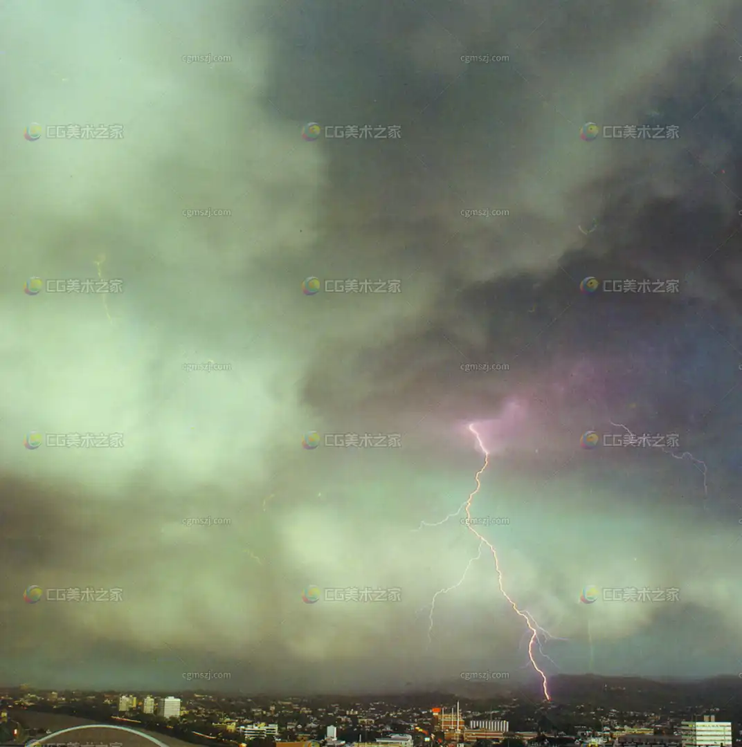 绿紫闪电乌云贴图