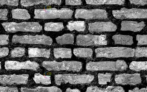 灰白旧砖墙黑缝贴图
