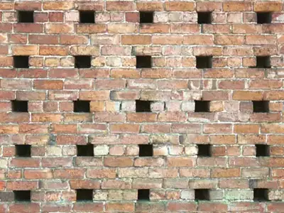 红砖墙镂空孔洞贴图