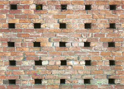 红砖墙镂空孔洞贴图