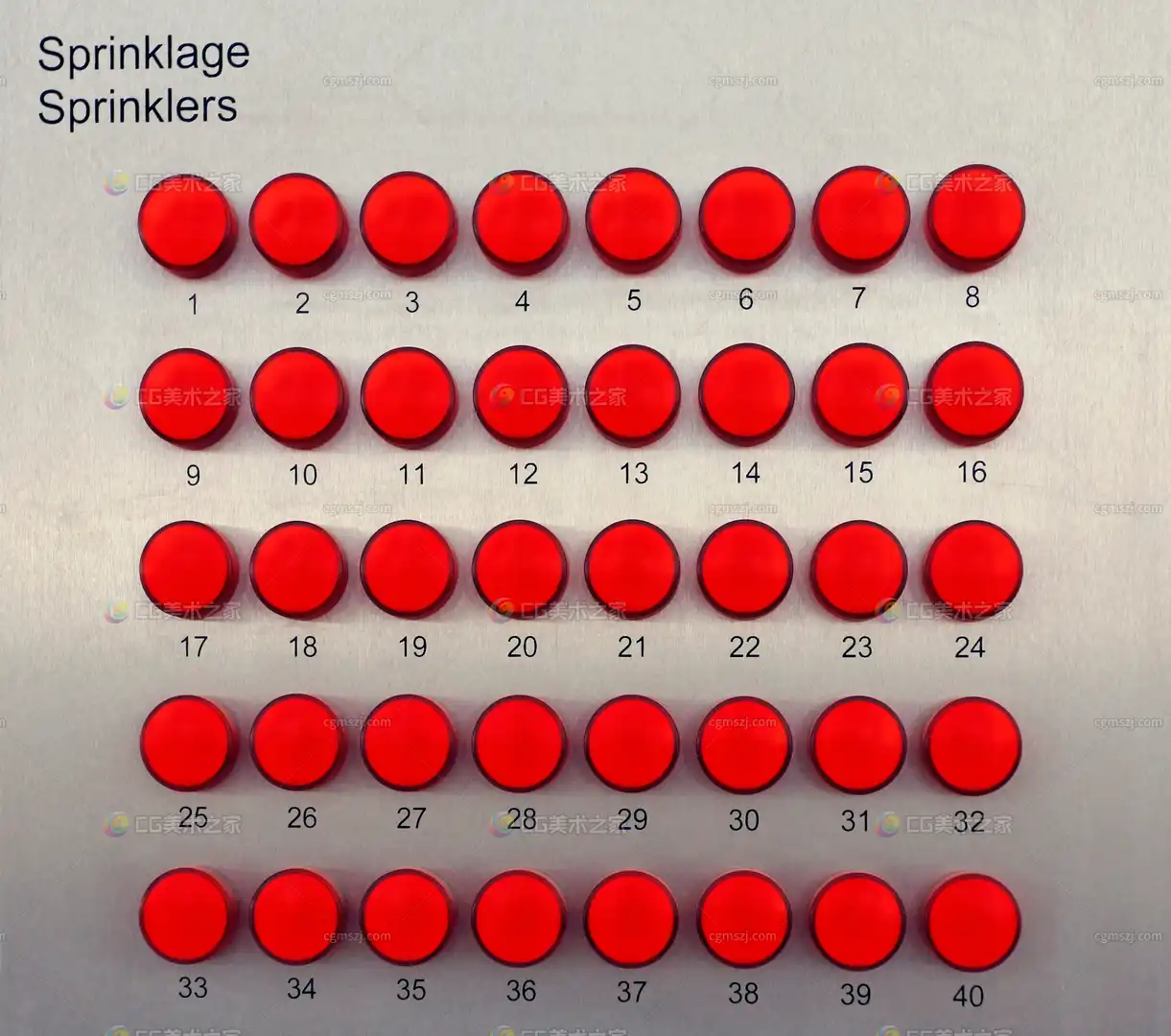 红色按钮阵列贴图