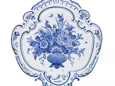 青花瓷花卉盘子贴图