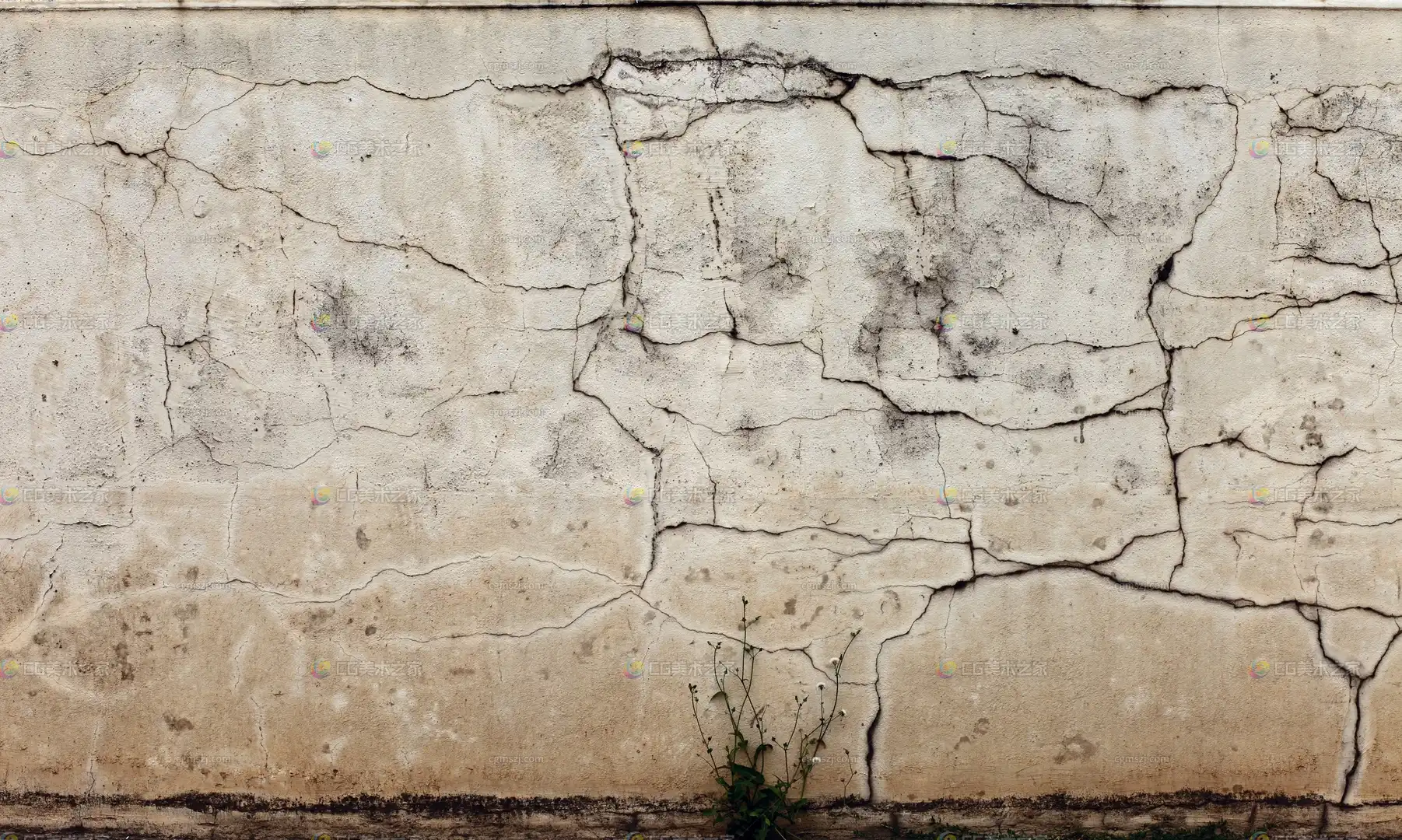 斑驳老旧裂纹墙面贴图