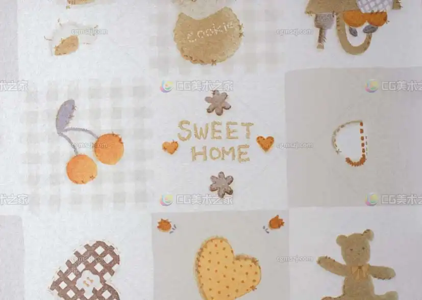 甜美家居卡通贴图