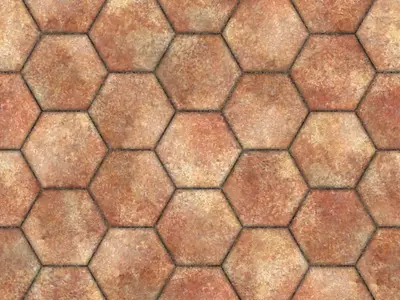 橙红色地面拼花贴图